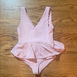 Marysia Swim Light Pink Peplum One-Piece Bodysuit